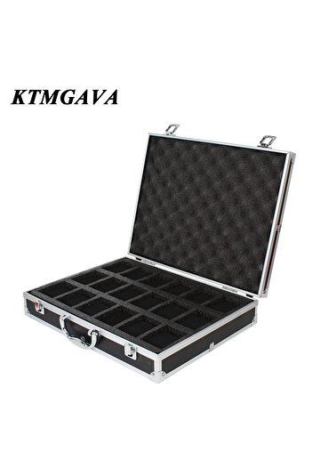 Choice black 18 Slots Luxury Premium Quality Watch Box Aluminum Alloy Product Storage Clock Box Collection
