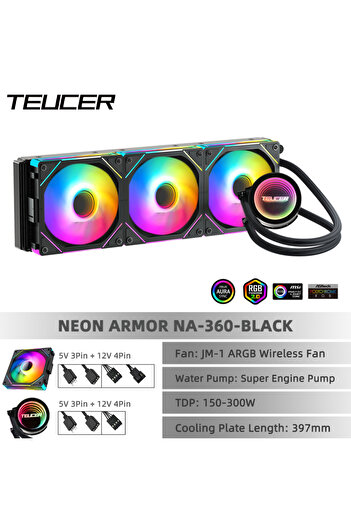 choice2 NA-360-BLACK TEUCER NA-360 مبرد مياه للكمبيوتر الشخصي X99 مبرد سائل لوحدة المعالجة المركزية للوحة الأم I