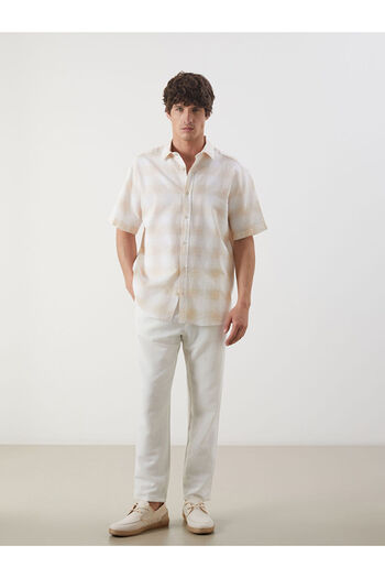LC Waikiki New Season Regular Fit Short Sleeve Plaid Poplin Men's Shirt - S5N852Z8