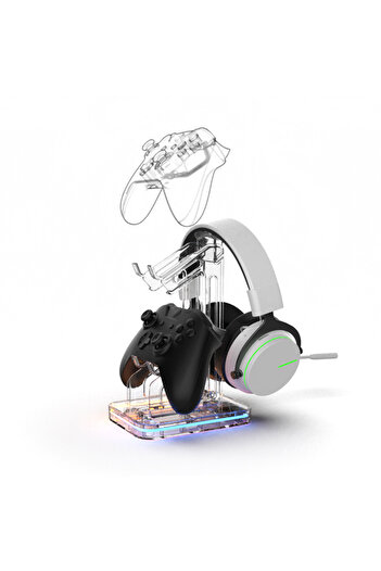 Choice With headphone stand RGB Dual Game Controller Holder Acrylic Gamepad Handle Bracket Display For Swit