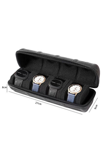 Choice 4 Slot Watch Box Organizer For Men or Women，Watch Travel Case Portable Storage Watch Display Holder