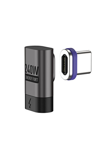 Choice 90D Adapterx1 Plugx1 240W Magnetic Right Angle USB C Male to USB C Female Adapter 90 Degree PD3.0 Fa