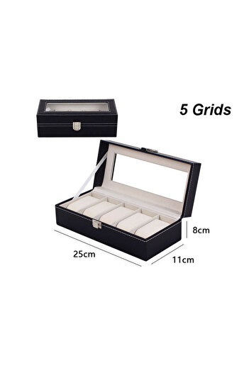 Choice Beige 5 Positions DELESYS 2/3/4/5/6/8/10/12 Slots PU Leather Watch Box Traditional Style Watch Stora