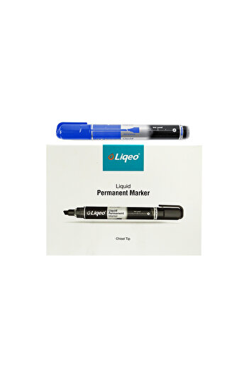 Liqeo Liqeo SET liquid permanent marker, blue beveled tip - 12 pcs/set