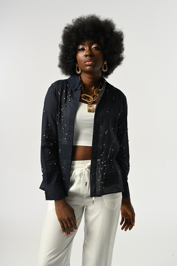 Orfeo Negro Women's Stone Embroidered Thin Shirt