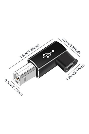 Choice Black Elbow USB 2.0 Printer Adapter USB Type C to Type B Male For Printer Hard Drive Base Fax Machin