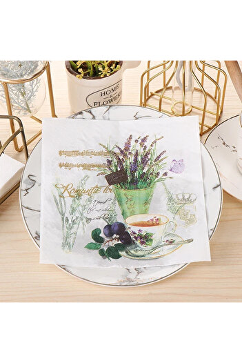 Choice 20pcs New Printing Napkins Lavender Pattern Colorful Paper Napkins Hotel Western Restaurant Cafe Din