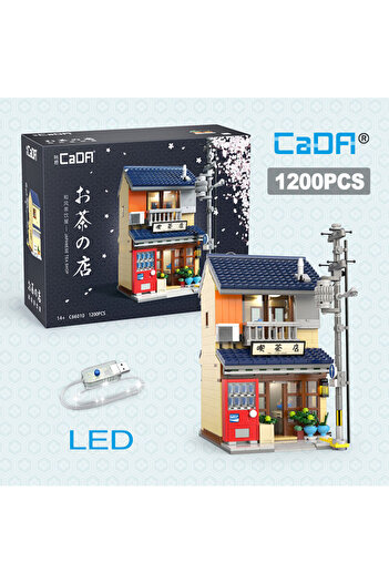 Choice مع صندوق تغليف مع صندوق تغليف LED مدينة متجر شاي ياباني منزل هندسة معمارية مكعبات بناء