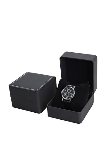 Choice Matte Black Lnofxas Black Single Watch Gift Box with Pillow PU Leather Wristwatch Display Case Organ