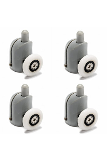 BOEM Set of 4 shower cabin rollers, Plastic/Steel, White