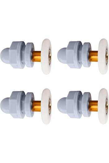BOEM Set of 4 shower door rollers, Wear-resistant, Diameter 23 mm, Copper/Nylon, White/Grey