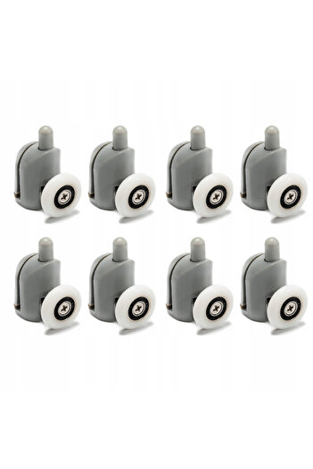 BOEM Set of 8 shower cabin rollers, Plastic, Grey