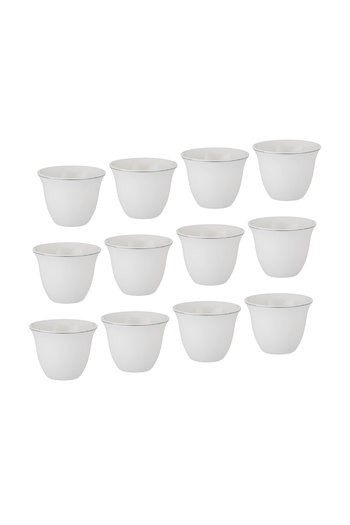 Dania A set of gilded white porcelain Arabic coffee cups, 12 pieces
