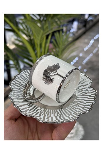 Doğudeko Hadeon Luxury Porcelain Cup Set Silver