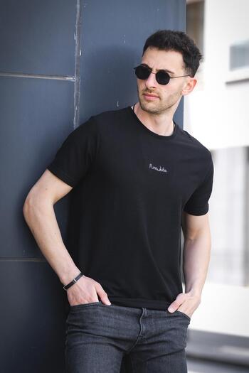 Oksit Pure Slim Fit Waffle Fabric Crew Neck Printed Men's Tshirt