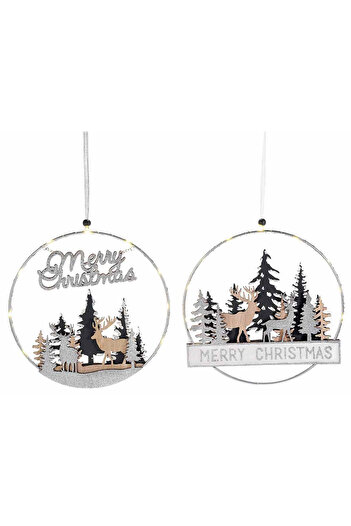 Decorer Set 2 Christmas decorations with LED 24 cm