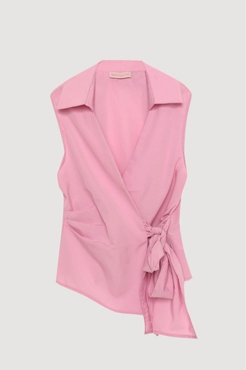 Quzu Tie-Up Shirt Blouse