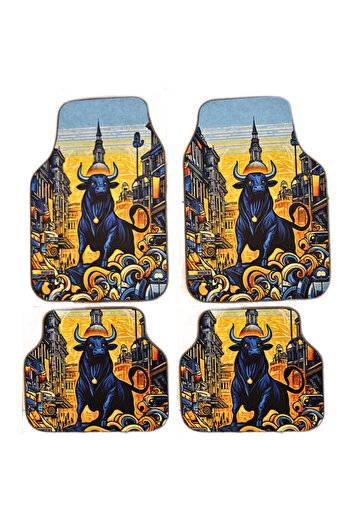 GENERAL DECOMAT Bull Print Car Mats – Universal PVC Set