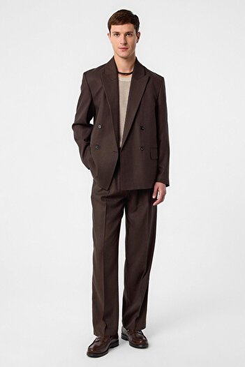 Antioch Brown Relax Fit Linen Blended Men's Blazer Jacket