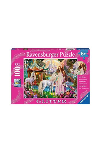 RAVENSBURGER Puzzle - Princess with Unicorn, 100 pieces XXL, shiny