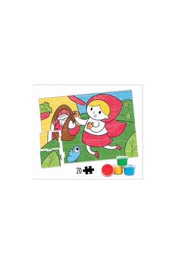 EDUCA Puzzle de colorat - Little Red Riding Hood Colouring Puzzle, 20 piese