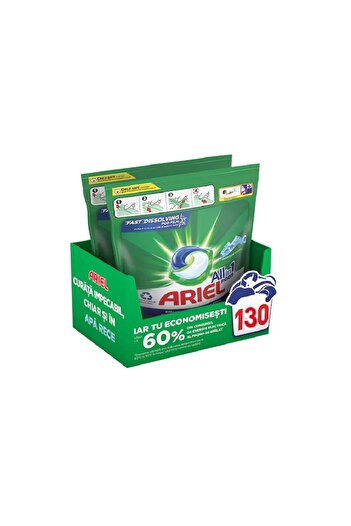 Ariel Detergent de rufe automat Ariel All in One PODS Mountain Spring, 2x65 buc, 130 spalari