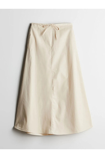 LC Waikiki Lcwaikiki Classic Beige Elastic Waist Long Skirt
