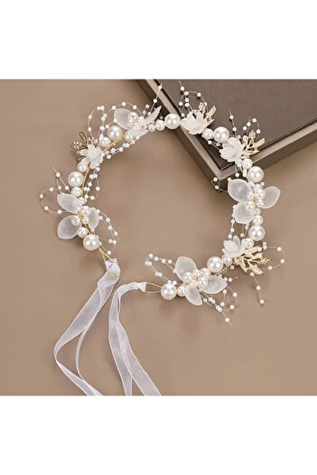 Eva Flore White - Gold Flower Girl Crown