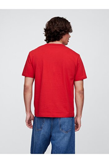 GAP Erkek Kırmızı Ark Logolu T-Shirt