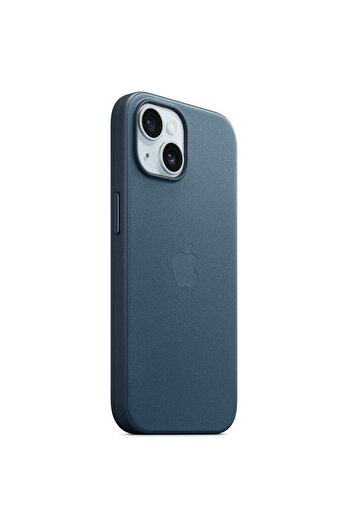 Apple Husa Originala FineWoven iPhone 15 Plus, MagSafe, Pacific Blue