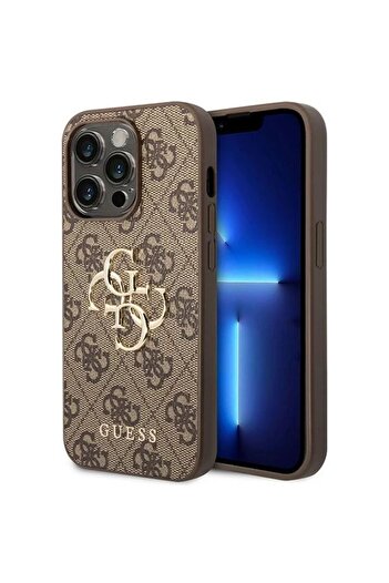 Guess Husa PU 4G Metal Logo iPhone 15 Pro Maro