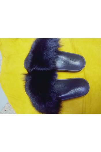 hoaryage Genuine Mink Fur Slippers