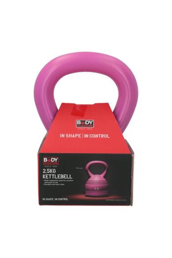 Generic BODY SCULPTURE Non Slip Wide Grid Handle Kettlebell Pink 2.5kg