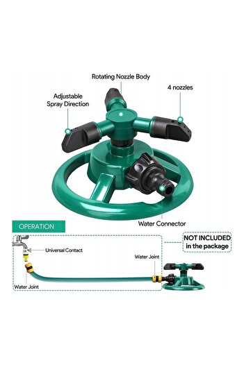 ECARLA Garden sprinkler, rotating, 3 adjustable arms for watering plants, JollyMag, OGR01
