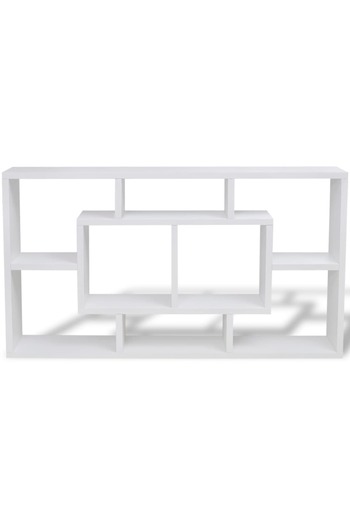 vidaxl Floating Wall Display Shelf 8 Compartments White
