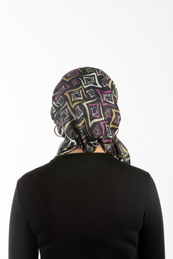 safura New Design Plug-In Bone Scarf - Patterned, Adjustable Neck Elastic, Anti-Slip Velvet Stripe