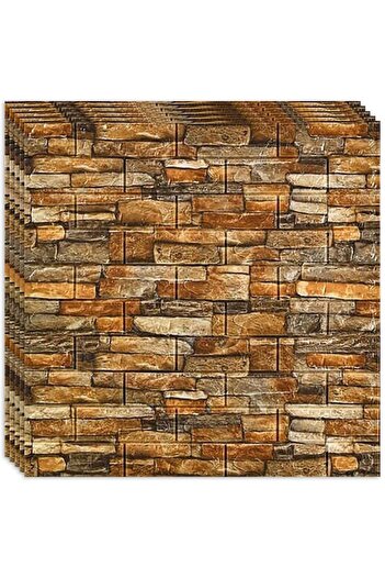 HOZRO Set 20 x Tapet 3D Self-Adhesive HOZRO, Brick Pattern, Covers 10.78 sqm, Brown