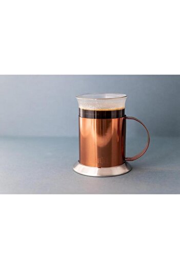 Generic La Cafetiere 2-Piece Elegant Design High Quality Glass Mug Set Copper and Clear 300ml LCGLS2PCCOP