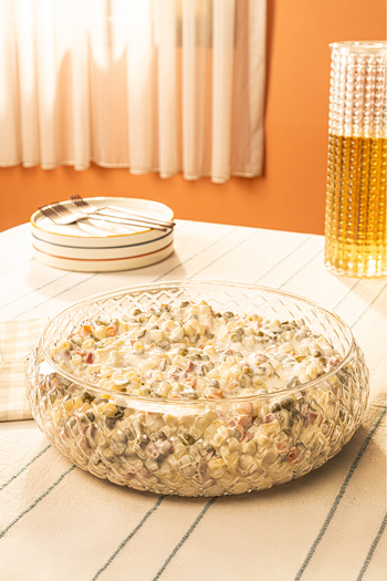 Snippy Cage - Mega Large Size Glass Salad Presentation Bowl 28 cm