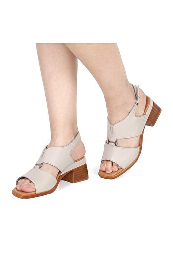 Celal Gültekin Women's Mink Ankle Strap Leather Sandals