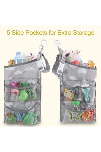Yelajoy Hanging Baby Diaper Caddy Organizer,Baby Crib Classified Storage Bag Organizer for Changing Table