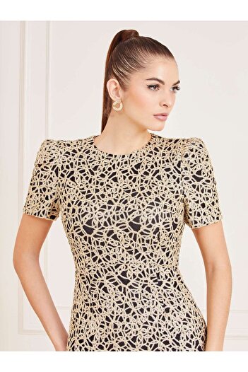Guess Polo Yaka Altın Standart Kadın Elbise 4RGK0R7057A-GDMT