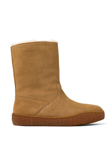 CAMPER Women's Brown Classic Long Boots, Soft Sole, Wool-Lined, Hook And Loop, Stylish Daily PeuTerreno