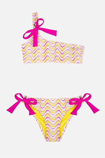 AYYILDIZ 4902 Pink One Shoulder Girl Bikini Set