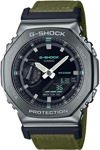 Casio G-Shock Gm-2100Cb-3Adr Green Fabric Band Men's Wristwatch