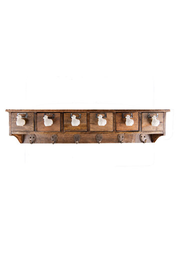 Clayre & Eef Wall Hanger with 6 Drawers 69x12x17 cm