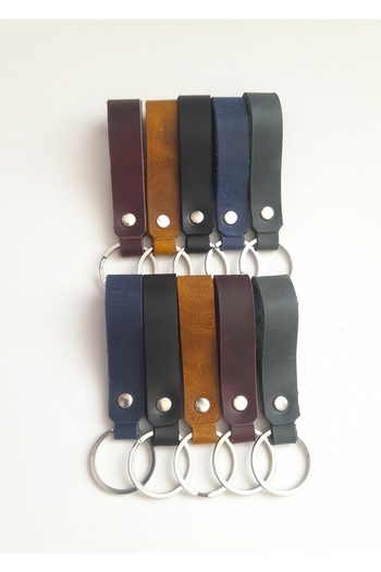 BSN Store Wholesale Mixed Color 10Pcs Genuine Leather Keychain