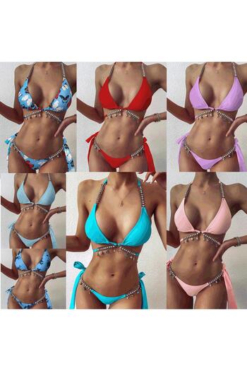 WildFashion 2-piece swimsuit accessorized with rhinestones SW2538-122
