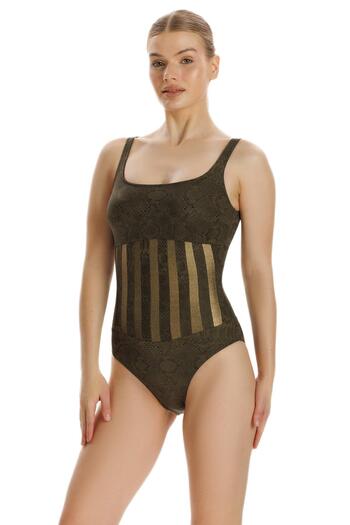 ZEKİ Zeki Doraverde Patterned Swimsuit