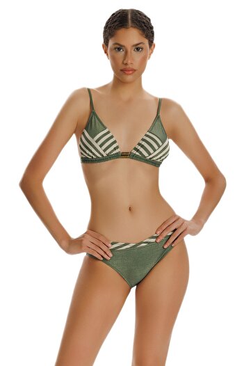 ZEKİ Zeki Desenli Üçgen Bikini Takımı